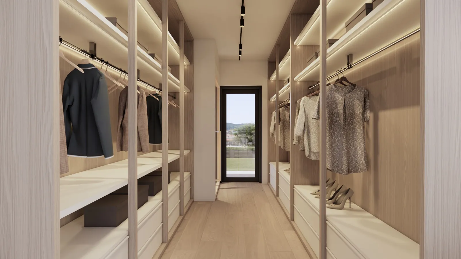 Walk-in wardrobe – Lumara, Cape Town (3D render)