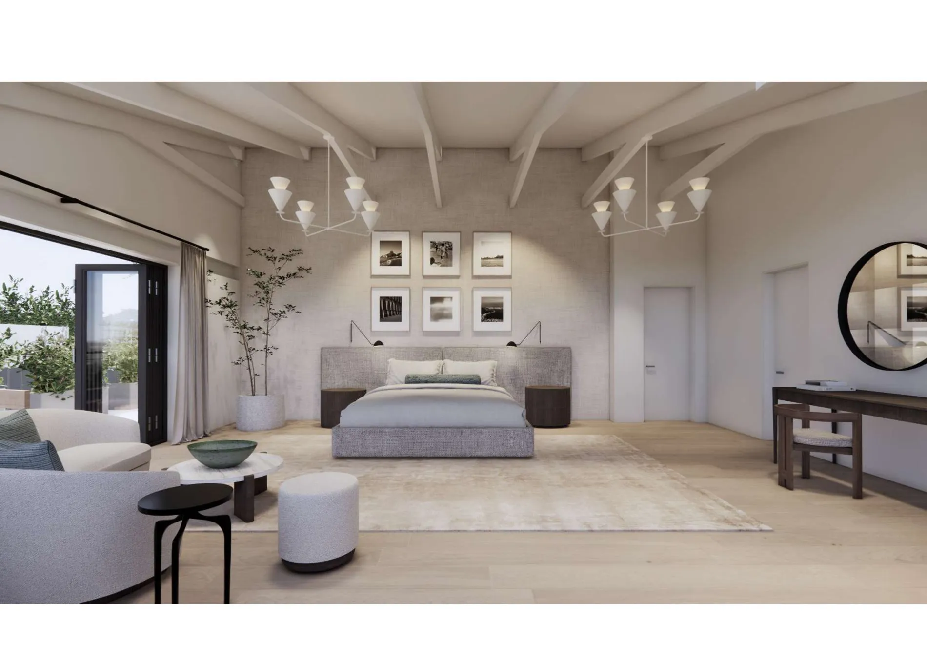 Stunning master bedroom suite with vaulted ceiling at Lumara, Cape Town